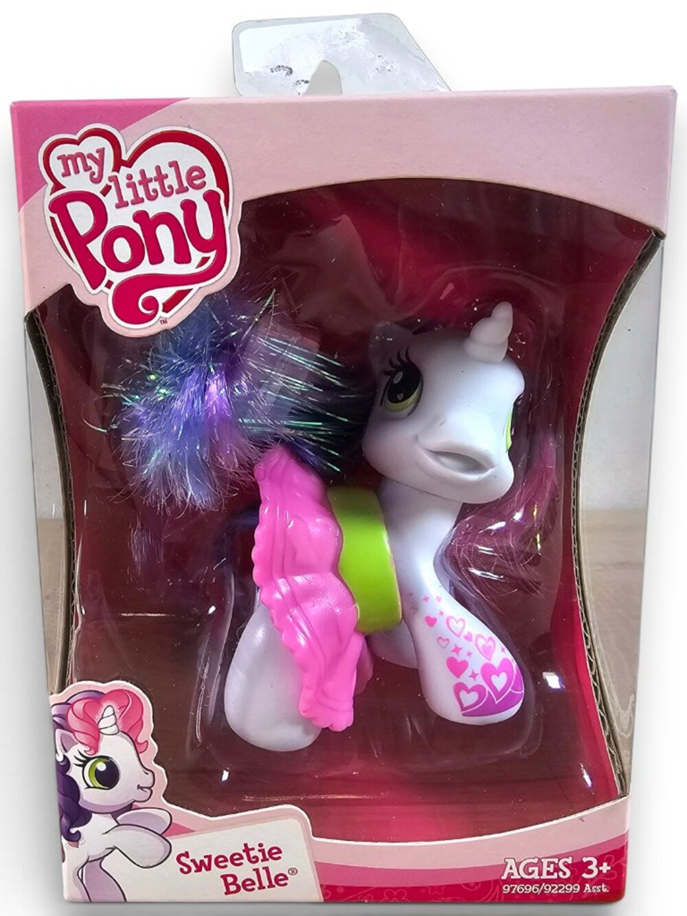 Hasbro My Little Pony Sweetie Belle Tinsel Hair Pink Skirt G3.5 MLP NEW 2009